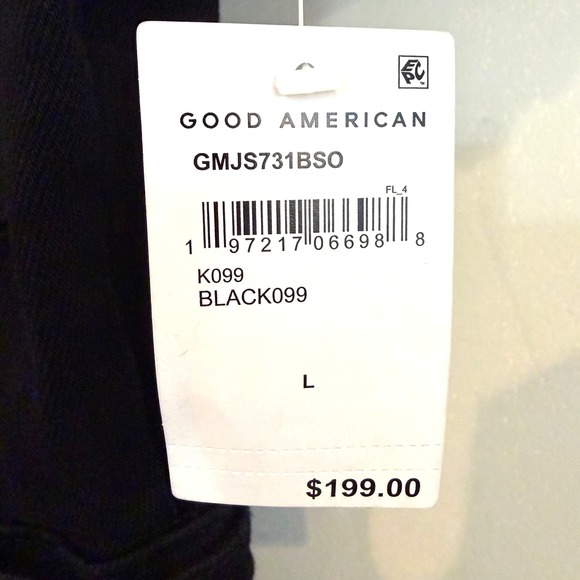 Good American Fit For Success Denim Jumpsuit Women's L Black Stretch Minimalist - Picture 10 of 16